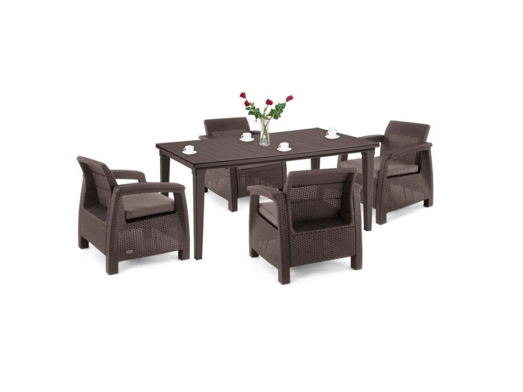 Corfu duo kerti bútor garnitúra futura asztallal barna