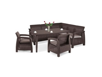 Corfu Relax duo kerti bútor garnitúra futura asztallal barna