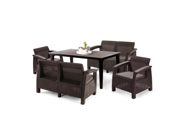Corfu Fiesta III kerti bútor garnitúra futura asztallal barna