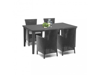 Futurowa 4+1 kerti bútor garnitúra szett grafit