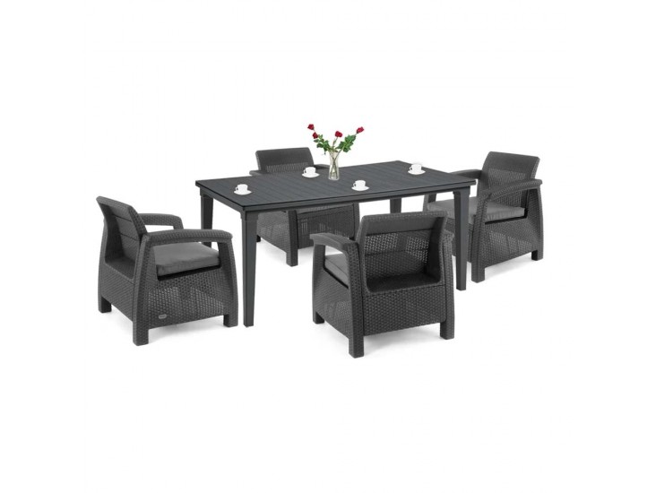 Corfu duo kerti bútor garnitúra futura asztallal grafit