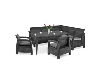 Corfu Relax duo kerti bútor garnitúra futura asztallal grafit