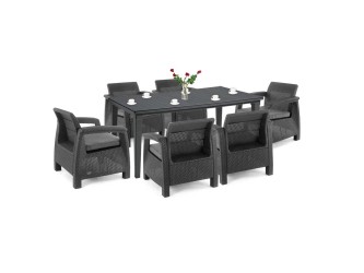 Corfu Big duo kerti bútor garnitúra futura asztallal grafit