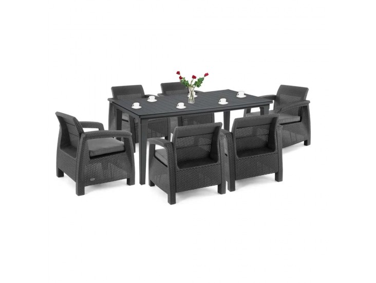 Corfu Big duo kerti bútor garnitúra futura asztallal grafit