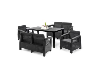 Corfu Fiesta III kerti bútor garnitúra futura asztallal grafit