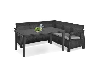 Corfu Relax kerti bútor garnitúra futura asztallal grafit