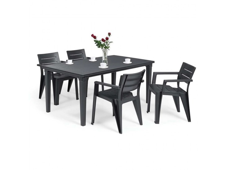 Fujuli 4+1 kerti bútor garnitúra szett grafit