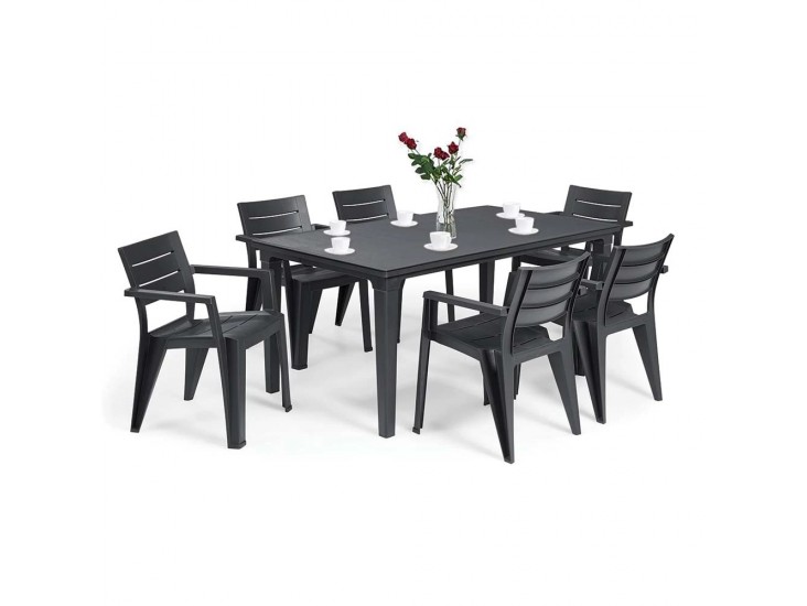 Fujuli 6+1 kerti bútor garnitúra szett grafit