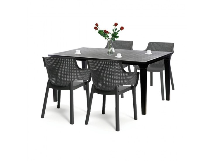 Fueva 4+1 kerti bútor garnitúra szett grafit