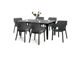 Fueva 6+1 kerti bútor garnitúra szett grafit