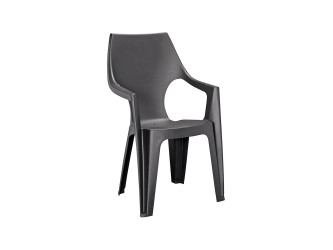 Dante kartámaszos magas támlás műanyag kerti szék grafit