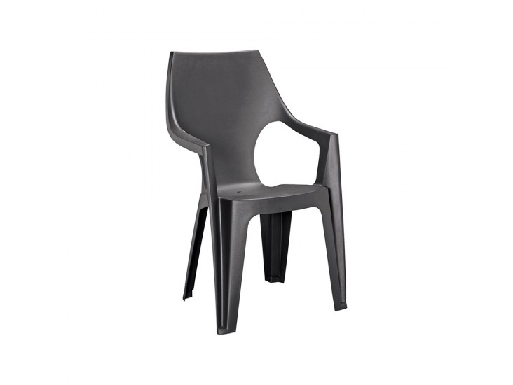 Dante kartámaszos magas támlás műanyag kerti szék grafit