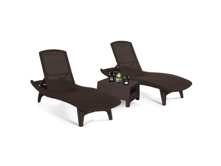 Pacific duo kerti nyugágy set Corfu asztallal barna