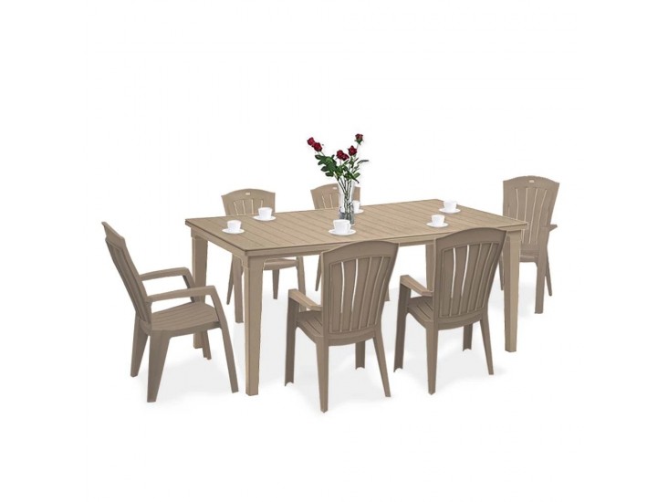 Futorini 6+1 kerti bútor garnitúra szett cappuccino