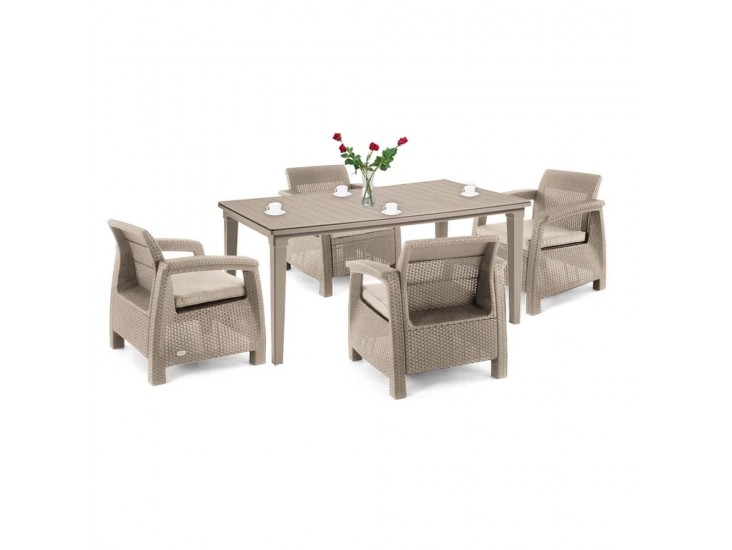 Corfu duo kerti bútor garnitúra futura asztallal cappuccino