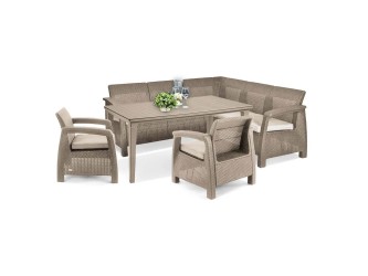 Corfu Relax duo kerti bútor garnitúra futura asztallal cappuccino