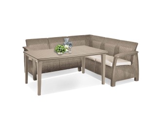 Corfu Relax kerti bútor garnitúra futura asztallal cappuccino