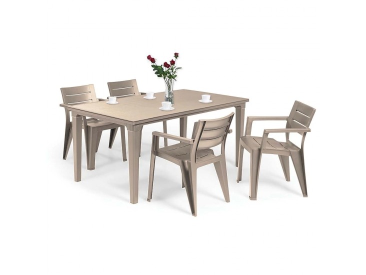 Fujuli 4+1 kerti bútor garnitúra szett cappuccino