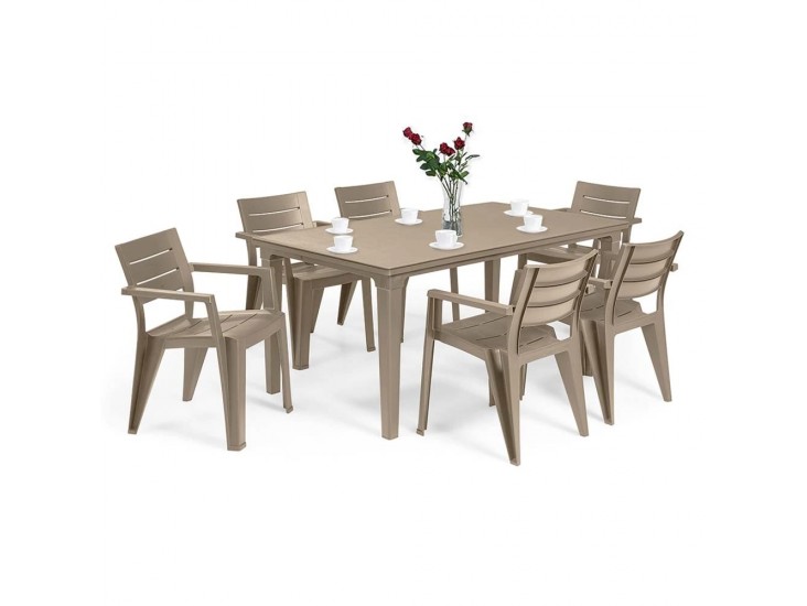 Fujuli 6+1 kerti bútor garnitúra szett cappuccino