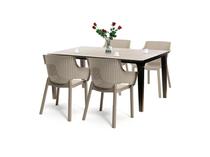 Fueva 4+1 kerti bútor garnitúra szett cappuccino