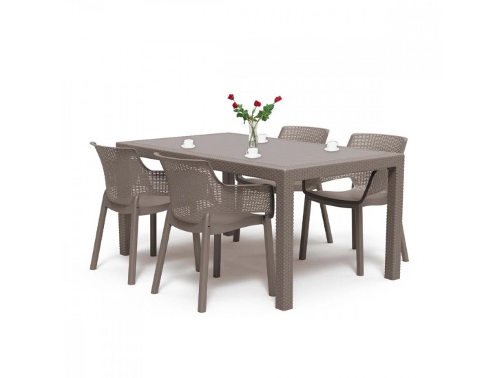 Evody 4+1 kerti bútor garnitúra szett cappuccino