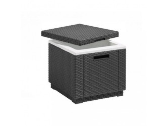 Ice Cube multifunkciós tároló, asztal és puff, grafit színben