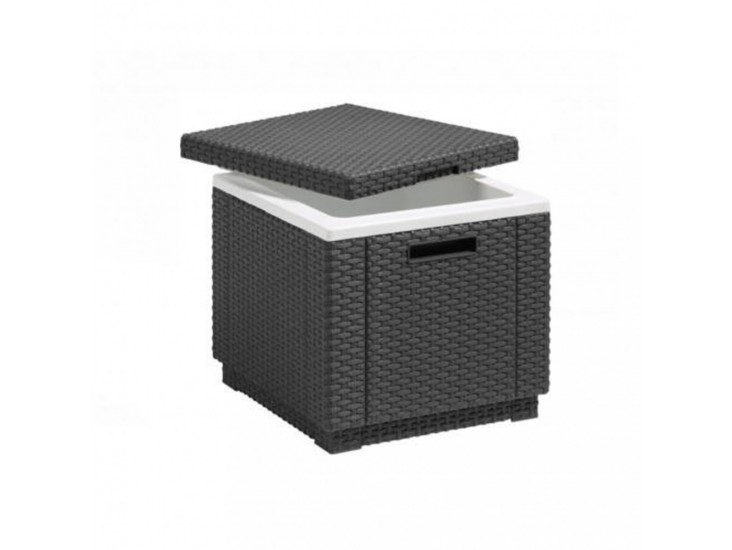 Ice Cube multifunkciós tároló, asztal és puff, grafit színben