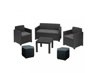 Alabamo Family kerti bútor garnitúra grafit színben