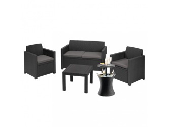 Alabama Party kerti bútor garnitúra grafit színben