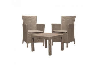 Rosario Balcony set kerti bútor garnitúra, cappuccino színben, homok párnával