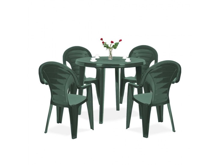 Lisbon 4+1 kerti bútor garnitúra szett zöld