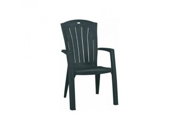 Santorini műanyag kerti szék, sötét zöld színben