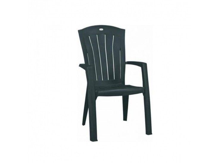 Santorini műanyag kerti szék, sötét zöld színben
