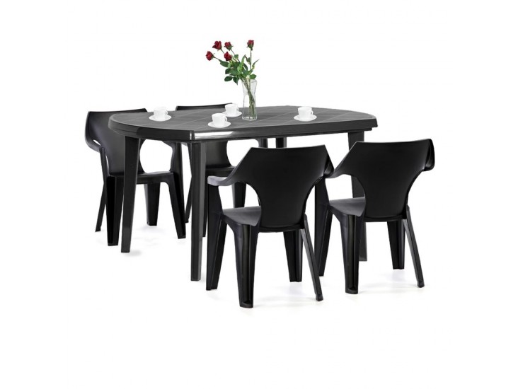 Elte 4+1 kerti bútor garnitúra szett grafit