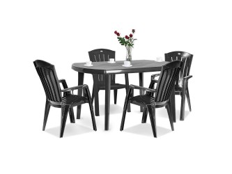 Eltorini 4+1 kerti bútor garnitúra szett grafit színben