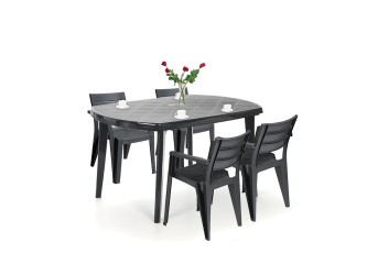 Eljulie 4+1 kerti bútor garnitúra szett grafit