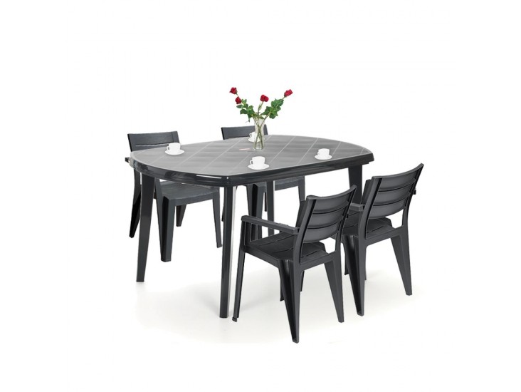 Eljulie 4+1 kerti bútor garnitúra szett grafit