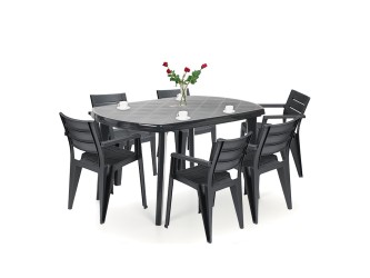 Eljulie 6+1 kerti bútor garnitúra szett grafit