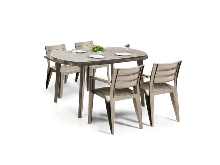 Jelise 4+1 kerti bútor garnitúra szett cappuccino