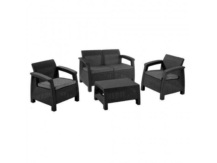 Corfu set II kerti bútor garnitúra grafit