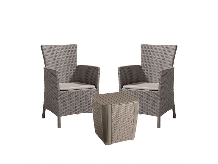 Iowa II Balcony kerti bútor garnitúra luzon asztallal cappuccino