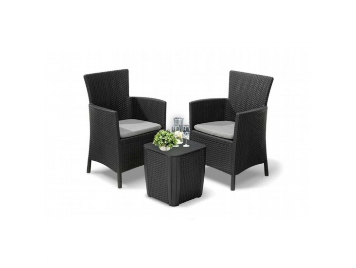 Iowa II Balcony kerti bútor garnitúra luzon asztallal grafit