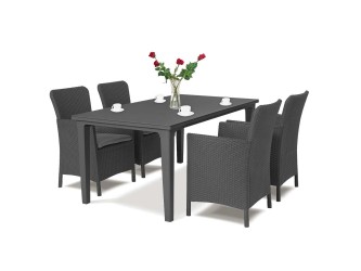 Futon 4+1 kerti bútor garnitúra grafit