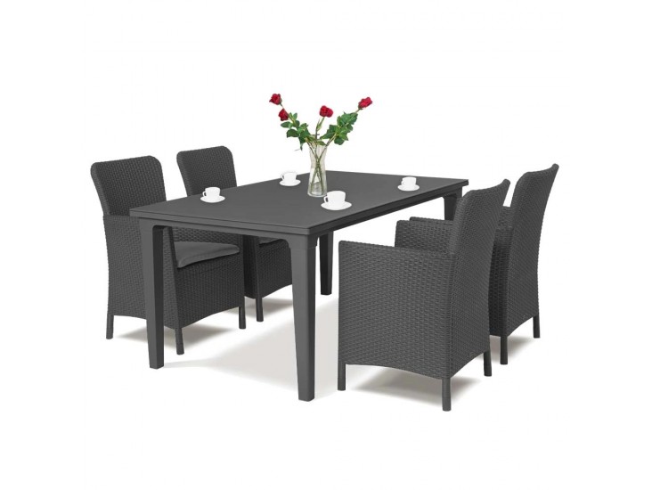 Futon 4+1 kerti bútor garnitúra grafit