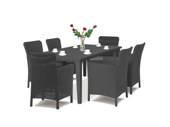 Futon 6+1 kerti bútor garnitúra grafit