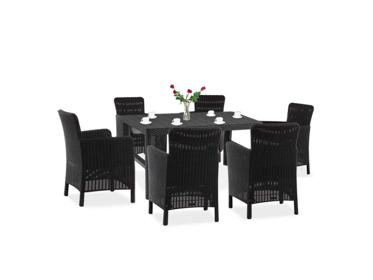 Lyton 6+1 kerti bútor garnitúra grafit