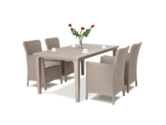 Futon 4+1 kerti bútor garnitúra cappuccino