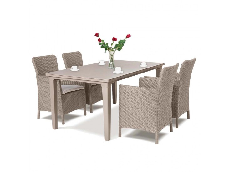 Futon 4+1 kerti bútor garnitúra cappuccino