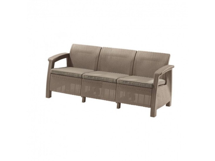 Corfu love seat max kanapé, cappuccino színben, homok párnával
