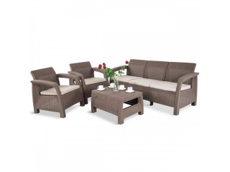 Corfu Love duo kerti bútor garnitúra szett cappuccino színben